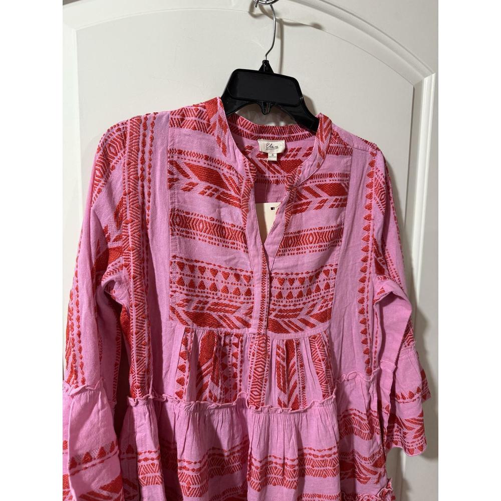 ELAN Charli Mini Dress Red Two Tone Print Small S - Picture 4 of 6